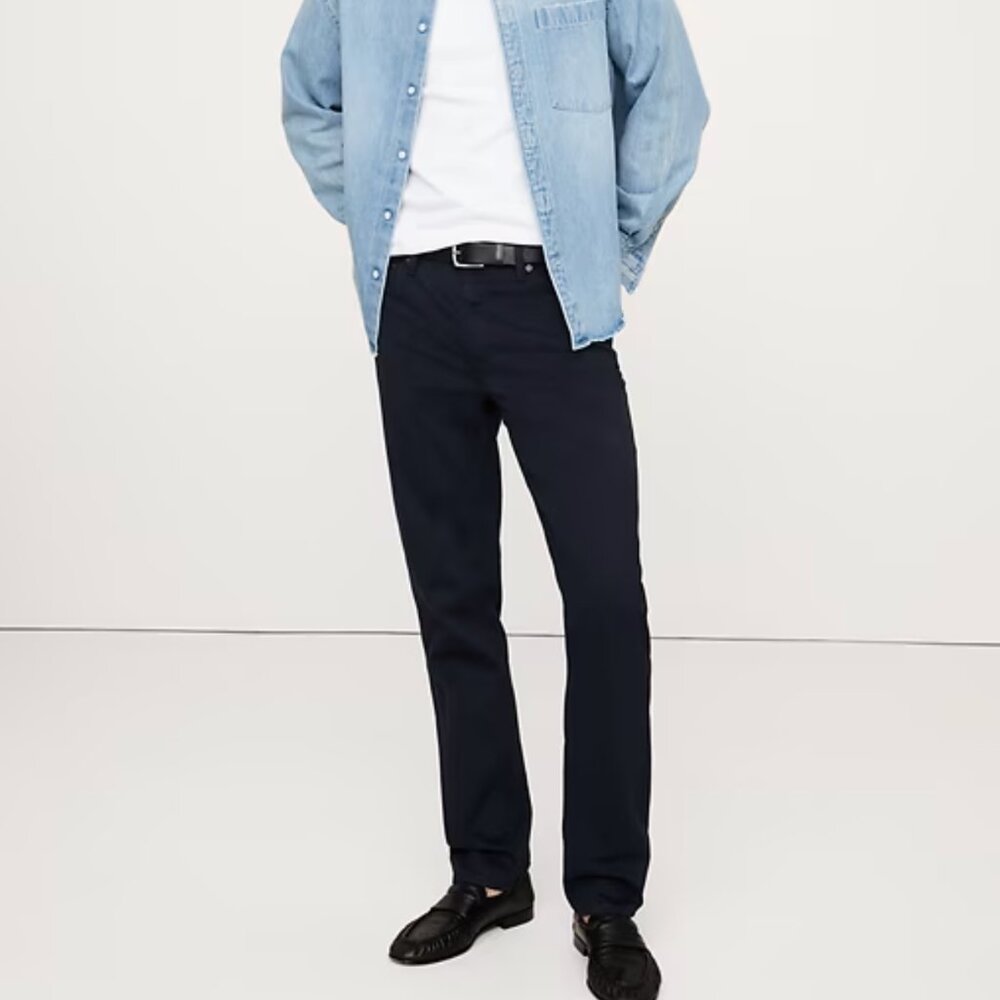 Banana Republic Slim Traveler Pant - Navy Blue